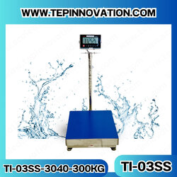 เครื่องชั่งน้ำหนักดิจิตอล300กิโลกรัม เครื่องชั่งกันน้ำ300kg เครื่องชั่งดิจิตอลกันน้ำแบบตั้งพื้น300kg ตาชั่งกันน้ำ300kg พิกัด 300kg ความละเอียด 20g ขนาดแท่น 30*40 cm. ยี่ห้อ TIGER รุ่น TI-03SS สำเนา