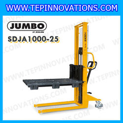 รถยกสูง stacker รถ stacker hand stacker รถยกสูง มือโยก 1000 กก. งายาว 1060 มม. ยกสูง 2500 มม. ยี่ห้อ JUMBO รุ่น SDJA1000-25
