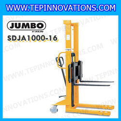 รถยกสูง stacker รถ stacker hand stacker รถยกสูง มือโยก 1000 กก. งายาว 1060 มม. ยกสูง 1600 มม. ยี่ห้อ JUMBO รุ่น SDJA1000-16
