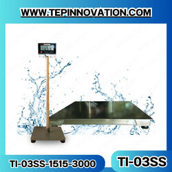 เครื่องชั่งแสตนเลส3000กิโลกรัม เครื่องชั่งตั้งพื้น3ตัน ความละเอียด500กรัม ขนาดแท่น 1.5x1.5m. ยี่ห้อ TIGER รุ่น TI-03SS