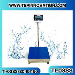 เครื่องชั่งน้ำหนักดิจิตอล150กิโลกรัม เครื่องชั่งกันน้ำ150kg เครื่องชั่งดิจิตอลกันน้ำแบบตั้งพื้น150kg ตาชั่งกันน้ำ 150kg พิกัด 150kg ความละเอียด 10g ขนาดแท่น 30*40cm. ยี่ห้อ TIGER รุ่น TI-03SS