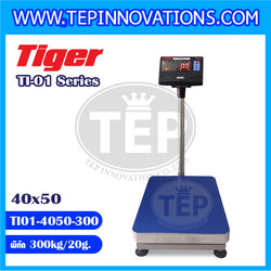 เครื่องชั่งน้ำหนักดิจิตอล พิกัด300kg ความละเอียด 20g ยี่ห้อ TIGER รุ่น TI-01 ขนาดแท่นชั่ง 40*50cm (เครื่องชั่งผ่านตรวจรับรองจากสำนักชั่งตวงวัด)
