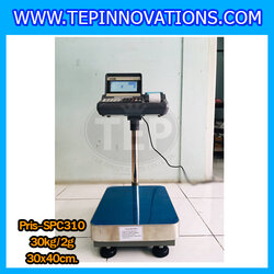 เครื่องชั่งดิจิตอลแบบนับชิ้นงานพร้อมปริ้นเตอร์ในตัว ตาชั่งนับจำนวนดิจิตอลและพิมพ์สติ๊กเกอร์ เครื่องชั่ง30kg ความละเอียด 2g เครื่องชั่งนับชิ้นงาน เครื่องชั่งยี่ห้อ " PRIS " รุ่น SPC310