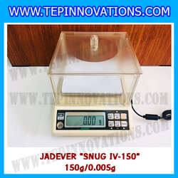 เครื่องชั่งดิจิตอลทศนิยม3ตำแหน่ง 150g x 0.005g เครื่องชั่งน้ำหนักดิจิตอล150กรัม เครื่องชั่งน้ำหนัก150g เครื่องชั่งละเอียดสูง ตาชั่งละเอียดสูง150กรัม พิกัดน้ำหนัก 150g ความละเอียด0.005g ยี่ห้อ JADEVER รุ่น SNUG IV-150
