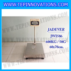 เครื่องชั่งดิจิตอลตั้งพื้น ยี่ห้อ JADEVER รุ่น JWI-586 ขนาดแท่น 60x70cm. พิกัดน้ำหนัก 600kg ค่าละเอียด 50g