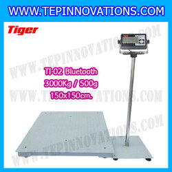 เครื่องชั่งน้ำหนักBluetooth เครื่องชั่งบลูทูธ เครื่องชั่งน้ำหนัก3000kg เครื่องชั่งขนาดใหญ่ 3000kg ตาชั่ง3ตัน ตาชั่งดิจิตอล3000kg พิกัด 3000kg ความละเอียด 500g ขนาดแท่นชั่ง 150*150cm. ยี่ห้อ TIGER รุ่น TI-02