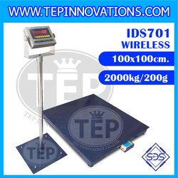 เครื่องชั่ง2000kg ยี่ห้อ SDS รุ่น IDS701-WIRELESS ขนาดแท่น 100x100 ตาชั่งดิจิตอล2 ตัน พิกัดน้ำหนัก 2000kg ค่าละเอียด200g (เครื่องชั่งผ่านตรวจรับรองจากสำนักชั่งตวงวัดกรณีใช้ชั่งซื้อขาย)