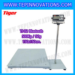 เครื่องชั่งน้ำหนักดิจิตอลBluetooth พิกัด500kg ความละเอียด 100g ขนาดแท่นชั่ง 150*150cm. ยี่ห้อ TIGER รุ่น TI-02