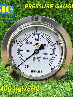 Pressure Gauge 4" เกจวัดแรงดัน หน้าปัด 4" เกลียวออกหลังกลาง 426-21-*** SKON