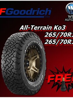 ยางรถยนต์ ขนาด 265/70R16 ,265/70R17 รุ่น All-Terrain Ko3 ยี่ห้อ BF Goodrich (แถมจุ๊บลม)