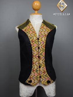 PUS026 เสื้อผ้าลินินแต่งตีนจก