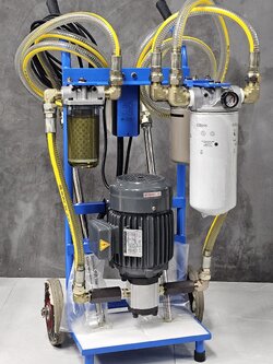 Filter Cart รถดูดกรองน้ำมันไฮดรอลิค รุ่นกรอง 150 ไมครอนมีแม่เหล็ก แบบ 3 กรอง 150+10+5 Micron