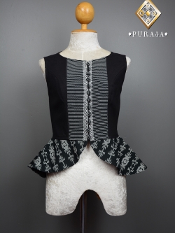 PUS018 เสื้อผ้าฝ้ายแต่งตีนจก