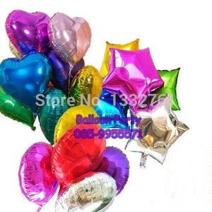 ลูกโป่งfoilหัวใจ ดาว พระจันทร์ ดอกไม้ ผลไม้