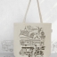 caliiicoกระเป๋าสะพายผ้าดิบ ลายไทยแลนด์ TTote bag denim fabric print with Thai Story