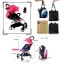 Portable PushChair รถเข็นเด็ก พับได้ แบบพกพา เดินทาง พร้อมสายรัด Safety ล้อหมุน 360 องศา สีส้ม