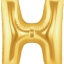 ลูกโป่งตัวอักษร H ขนาด 40 นิ้ว สีทอง Alphabet Letter Foil Balloon Gold Color