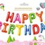 ลูกโป่งตัวอักษรวันเกิด colorful Happy Birthday Alphabet Foil Balloon