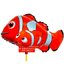 ลูกโป่งก้านรูปปลานีโม่ สีส้ม ไซต์ 12 นิ้ว Nemo Fish Balloon