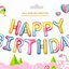ลูกโป่งตัวอักษรวันเกิด colorful Happy Birthday Alphabet Foil Balloon