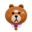 ลูกโป่งหมีบราว หัวการ์ตูนไลน์ หน้ายิ้ม สีน้ำตาล Brown Head Line balloon