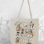 caliiicoกระเป๋าสะพายผ้าดิบ ลายไทยแลนด์ TTote bag natural fabric print with Thai Elephant