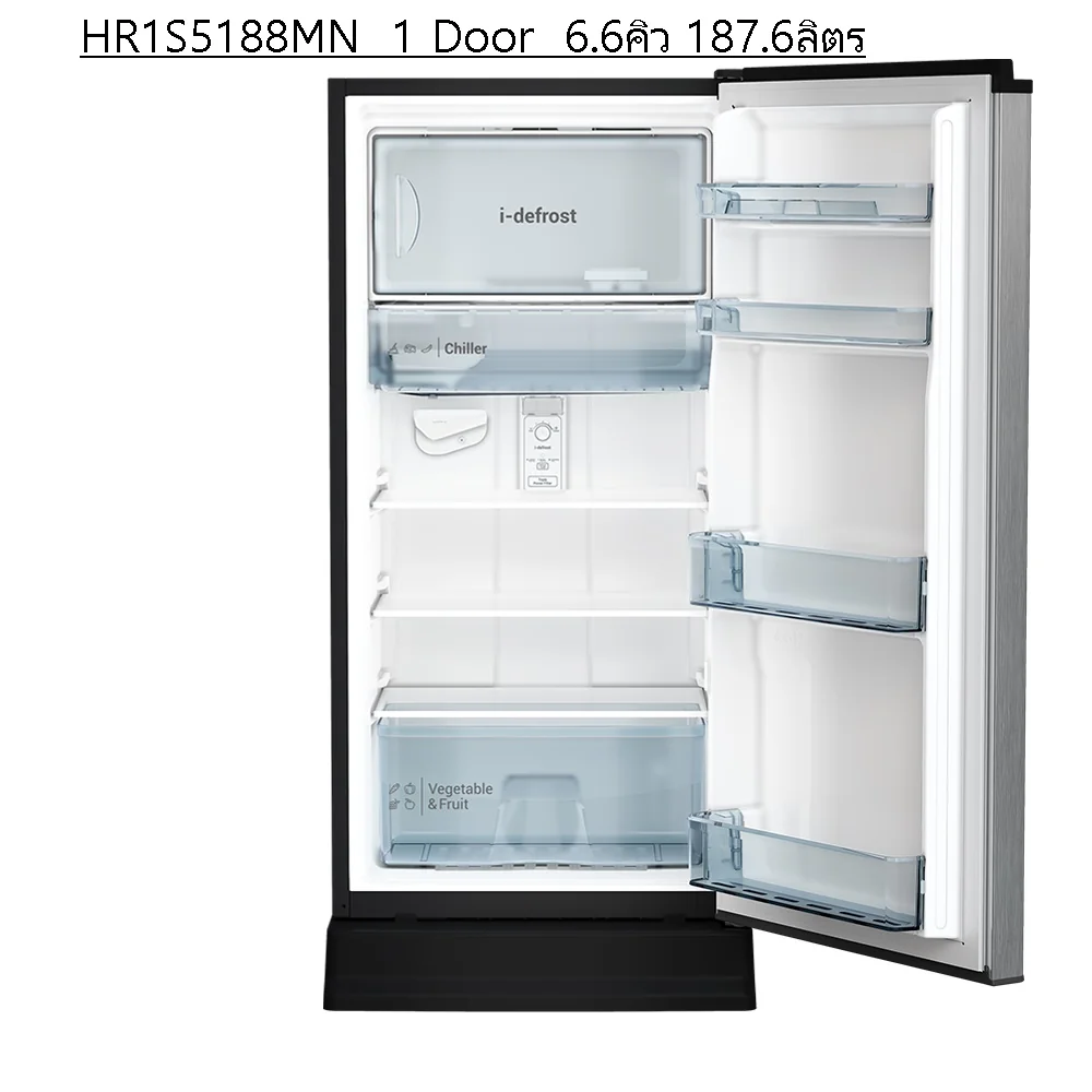Hitachi ตู้เย็น 1 ประตู รุ่น HR1S5188 187.6 ลิตร (6.6 คิว) มี 5 สี (Silver Vertical/แดง/น้ำเงิน/เขียว/น้ำตาล) | Triple Power Filter ฮิตาชิ Hitachi ตู้เย็น 1 ประตู รุ่น HR1S5188 187.6 ลิตร (6.6 คิว) มี 5 สี (Silver Vertical/แดง/น้ำเงิน/เขียว/น้ำตาล) | Triple Power Filter ฮิตาชิ