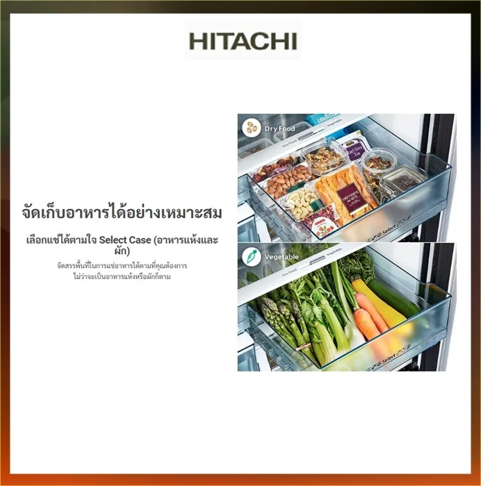 Hitachi ตู้เย็น 4 ประตู French Bottom Freezer รุ่น R-WB640VFX 20.1 คิว ฮิตาชิ Hitachi ตู้เย็น 4 ประตู French Bottom Freezer รุ่น R-WB640VFX 20.1 คิว ฮิตาชิ