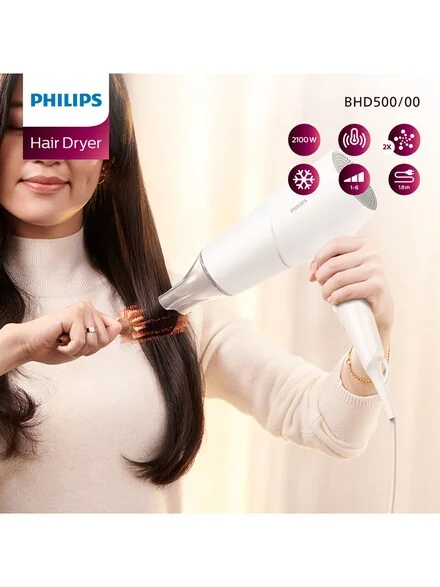Philips ไดร์เป่าผม รุ่น BHD500 2,100 วัตต์ ฟิลิปส์ Philips ไดร์เป่าผม รุ่น BHD500 2,100 วัตต์ ฟิลิปส์