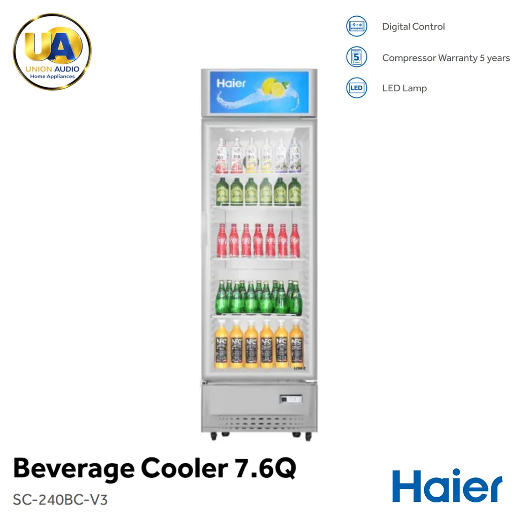 Haier ตู้แช่เครื่องดื่ม 1 ประตู รุ่น SC-240BC-V3 215 ลิตร (7.6 คิว) สีขาว | Low-E ไม่มีฝ้า ประหยัดไฟเบอร์5 ไฮเออร์ Haier ตู้แช่เครื่องดื่ม 1 ประตู รุ่น SC-240BC-V3 215 ลิตร (7.6 คิว) สีขาว | Low-E ไม่มีฝ้า ประหยัดไฟเบอร์5 ไฮเออร์