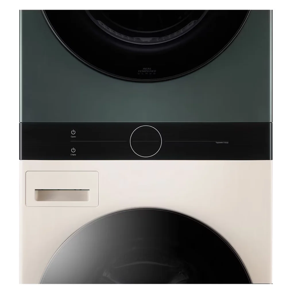 LG เครื่องซักอบผ้า WashTower ฝาหน้า รุ่น WT1410NHEG ซัก 14 กก./อบ 10 กก. สีเบจ-เขียว | AI DD ระบบอบ Heat Pump แอลจี LG เครื่องซักอบผ้า Wash Tower