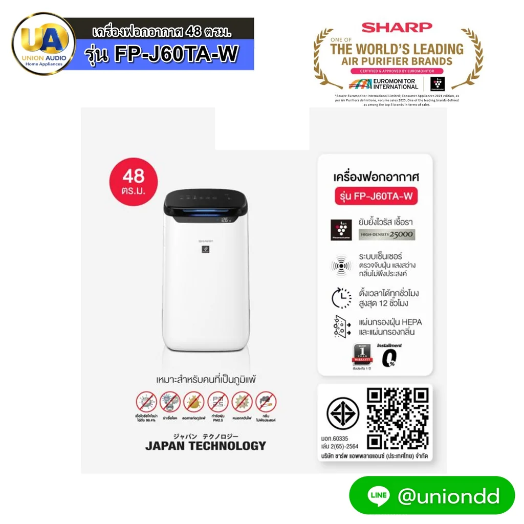 Sharp เครื่องฟอกอากาศ ชาร์ป