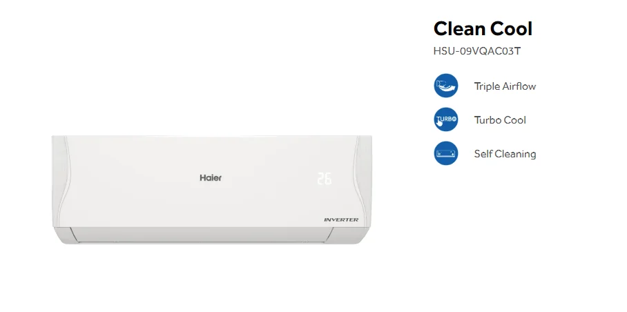 Haier แอร์ติดผนัง VQAC Series รุ่น HSU-09VQAC03T 9,000 BTU | Inverter ไฮเออร์ Haier แอร์ติดผนัง VQAC Series รุ่น HSU-09VQAC03T 9,000 BTU | Inverter ไฮเออร์
