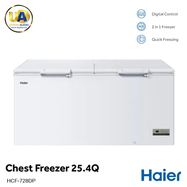 Haier ตู้แช่แข็งฝาทึบ 2 ระบบ รุ่น HCF728DP 719 ลิตร (25.4 คิว) สีขาว | แช่แข็ง-แช่เย็น Low Frost ไฮเออร์ image 1 Haier ตู้แช่แข็งฝาทึบ 2 ระบบ รุ่น HCF728DP 719 ลิตร (25.4 คิว) สีขาว | แช่แข็ง-แช่เย็น Low Frost ไฮเออร์ image 1