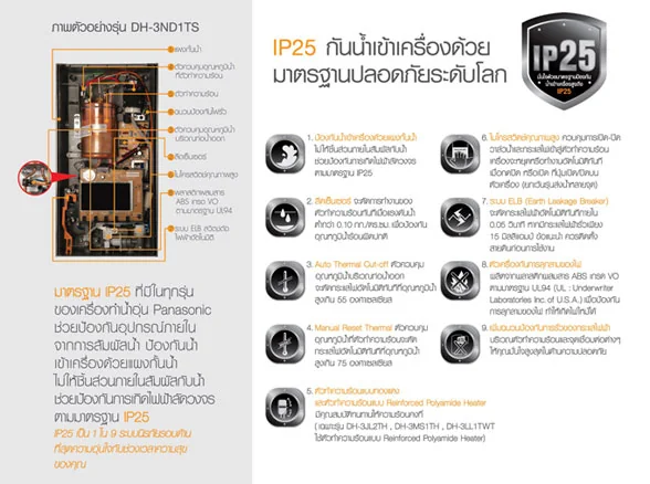 Panasonic เครื่องทำน้ำอุ่น 4,500 วัตต์ พานาโซนิค image 2 Panasonic เครื่องทำน้ำอุ่น 4,500 วัตต์ พานาโซนิค image 2