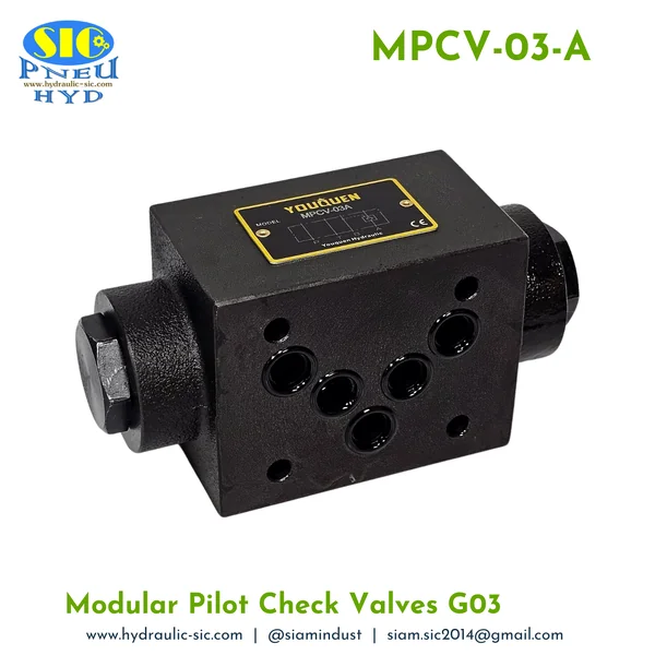 MPCV-03-A : Modular Pilot Check Valve G03 วาล์วกันตก แบบซ้อน YOUQUEN image 3 MPCV-03-A : Modular Pilot Check Valve G03 วาล์วกันตก แบบซ้อน YOUQUEN image 3