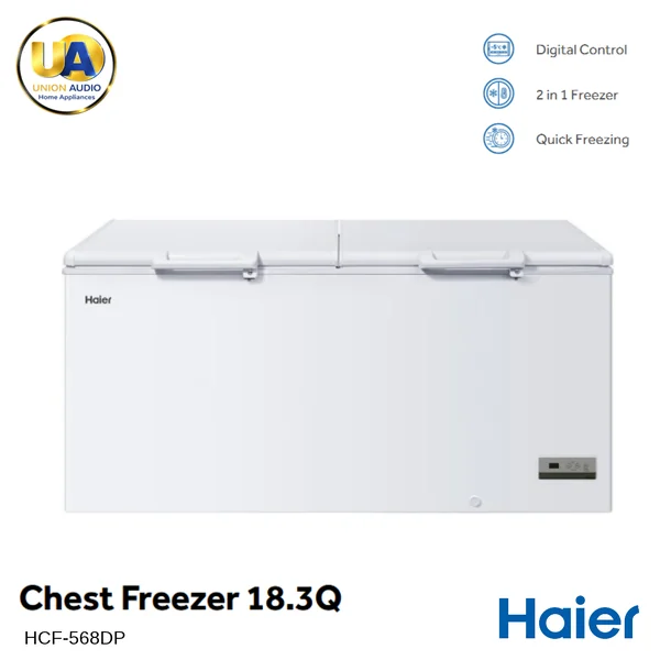 Haier ตู้แช่แข็งฝาทึบ 2 ระบบ รุ่น HCF568DP 519 ลิตร (18.3 คิว) สีขาว | แช่แข็ง-แช่เย็น Low Frost ไฮเออร์ image 1 Haier ตู้แช่แข็งฝาทึบ 2 ระบบ รุ่น HCF568DP 519 ลิตร (18.3 คิว) สีขาว | แช่แข็ง-แช่เย็น Low Frost ไฮเออร์ image 1