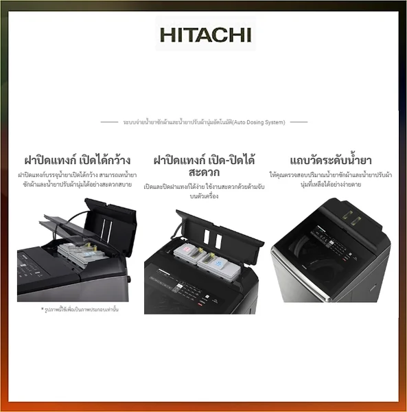 Hitachi เครื่องซักผ้า ฝาบน รุ่น SF-250ZFVAD 25 กก. ฮิตาชิ image 39
