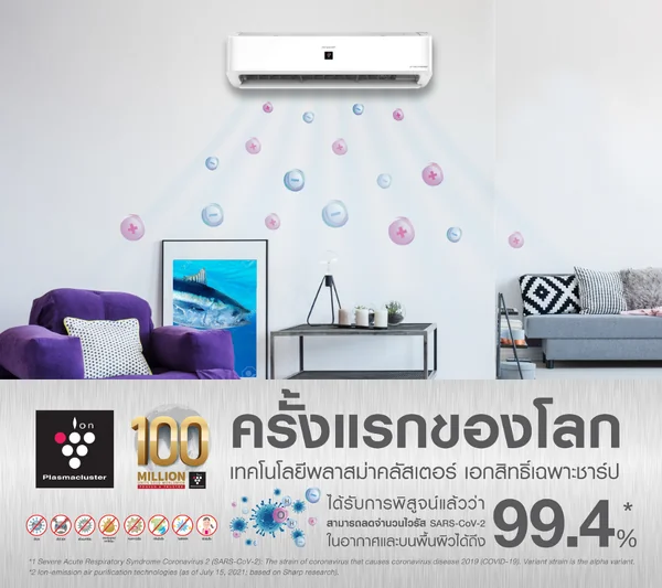 Sharp แอร์ติดผนัง J-Tech Inverter รุ่น AH-XP13BMB 12,000 BTU | Inverter ชาร์ป image 4 Sharp แอร์ติดผนัง J-Tech Inverter รุ่น AH-XP13BMB 12,000 BTU | Inverter ชาร์ป image 4