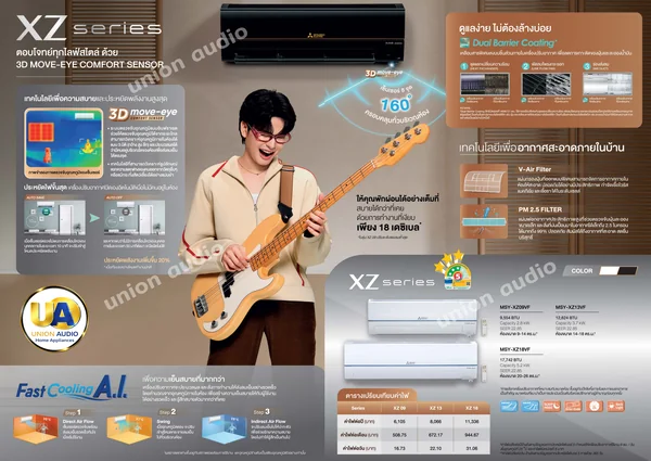 Mitsubishi Electric แอร์ติดผนัง 3D Move Eye รุ่น MSY-XZ09VF 9,554 BTU | Inverter มิตซูบิชิ อิเล็คทริค image 1 Mitsubishi Electric แอร์ติดผนัง 3D Move Eye รุ่น MSY-XZ09VF 9,554 BTU | Inverter มิตซูบิชิ อิเล็คทริค image 1
