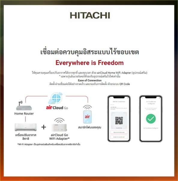 Hitachi แอร์ติดผนัง Standard Inverter รุ่น RAK-QH10PCBST 9,260 BTU | Inverter ฮิตาชิ image 21 Hitachi แอร์ติดผนัง Standard Inverter รุ่น RAK-QH10PCBST 9,260 BTU | Inverter ฮิตาชิ image 21