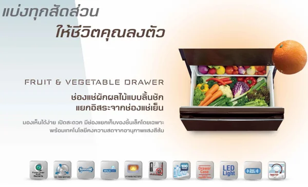 Mitsubishi Electric ตู้เย็น 4 ประตู LXGrande รุ่น MR-LX60EY 19.9 คิว มิตซูบิชิ image 8