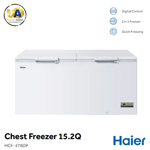 Haier ตู้แช่แข็งฝาทึบ 2 ระบบ รุ่น HCF-478DP 429 ลิตร (15.2 คิว) สีขาว | แช่แข็ง-แช่เย็น Low Frost ไฮเออร์ image 1