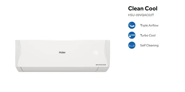 Haier แอร์ติดผนัง VQAC Series รุ่น HSU-09VQAC03T 9,000 BTU | Inverter ไฮเออร์ image 1 Haier แอร์ติดผนัง VQAC Series รุ่น HSU-09VQAC03T 9,000 BTU | Inverter ไฮเออร์ image 1